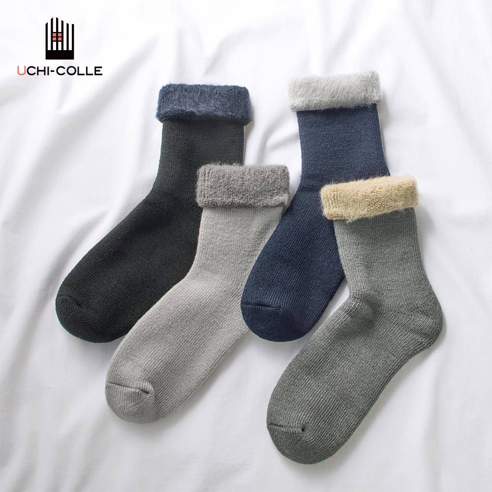 【裡拉絨】 靴口反折家居襪水手長 【SALE】